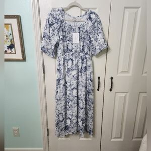 COPY - NWT Pologram Blue and White toile dress